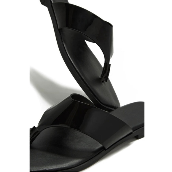 Black Thong Slip On Sandal - Picture 3 of 6